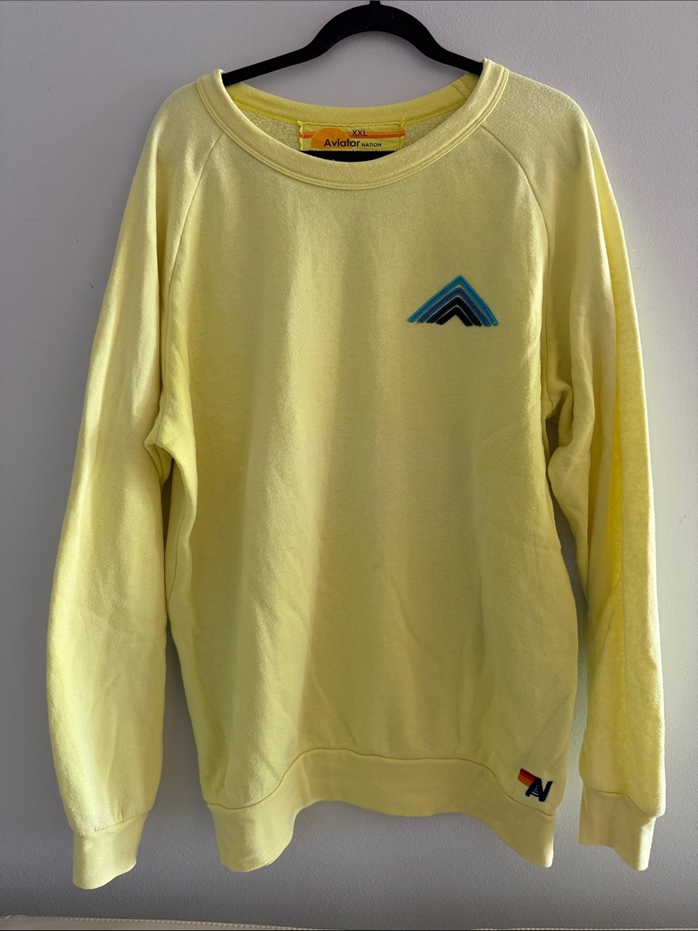 Aviator Nation Yellow Crewneck Sweatshirt